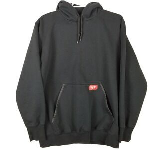 Milwaukee Mens Heavy Duty Pullover Hoodie Black Fleece Sweatshirt XL RN150428